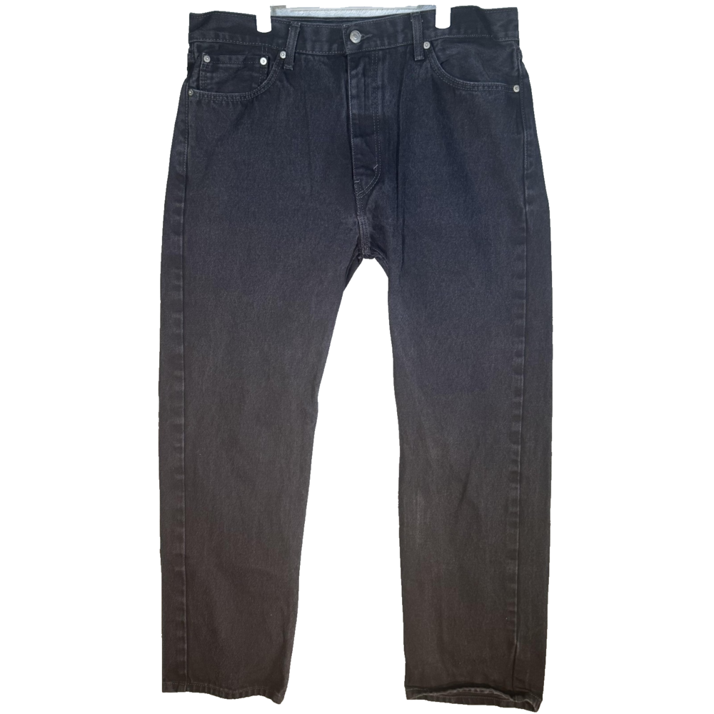 Levis 505 Jeans Mens 38x32 Black Regular Fit Straight Leg Denim Zip Fly